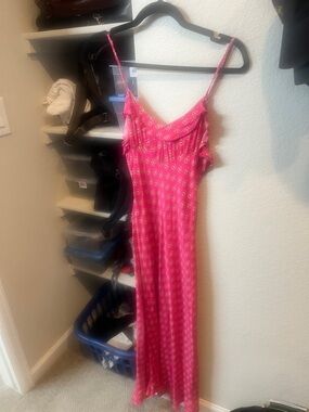 ROLLA'S Pink Floral Slip Midi Dress